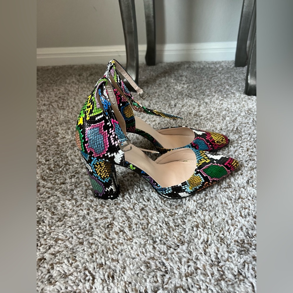 Snake skin rainbow pumps size Euro 38